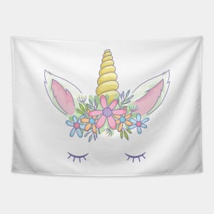 Unicorn - Cute Unicorn Crown Tapestry