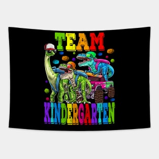 Team Kindergarten Monster Truck Dinosaur T Rex Back To School Tapestry