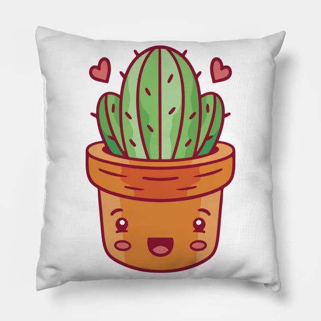 Cactus Kawaii T Shirt P Pillow by LindenDesigns