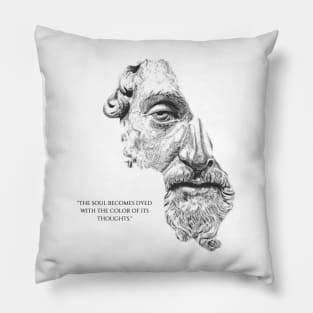 The soul becomes dyed with the color of its thoughts - Marcus Aurelius the great philosopher emperor Pillow