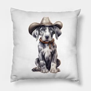 Cowboy Great Dane Dog Pillow