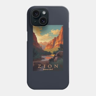 Zion National Park Vintage Travel Poster Phone Case