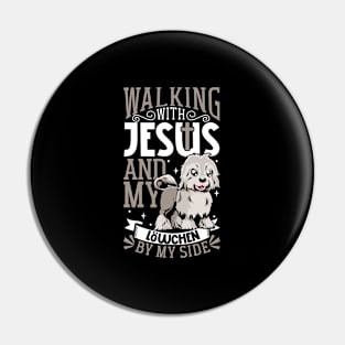 Jesus and dog - Little Lion Dog Pin