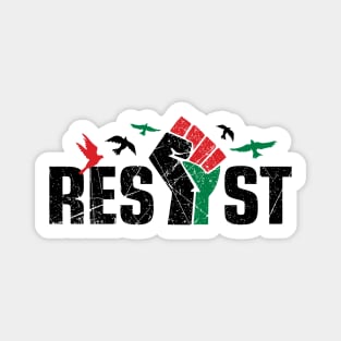 Palestine Resist Fist Palestinian Resistance and Freedom Support Design Magnet