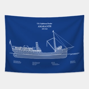 Amaranth Lighthouse Tender United States Coast Guard - ABDpng Tapestry