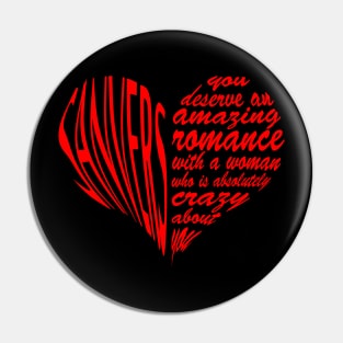 Sanvers quote heart - v3 Pin