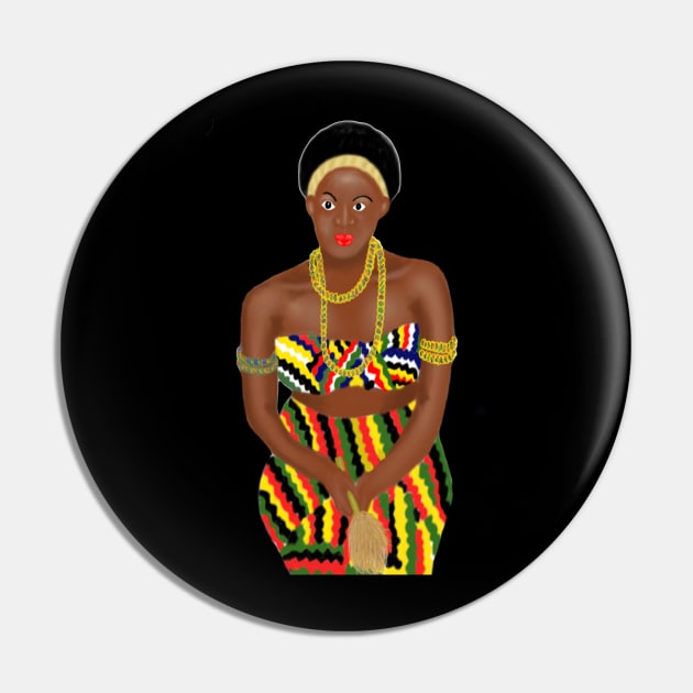 African Queen Kente Pattern Pin by Merchweaver