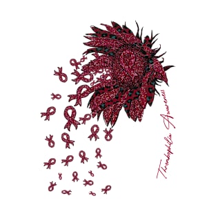 Thrombophilia Awareness - Sunflower ribbon flowers fall T-Shirt