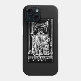 XI. Justice Tarot Card | Obsidian and Pearl Phone Case