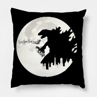 Godzilla vs Santa Claus Pillow