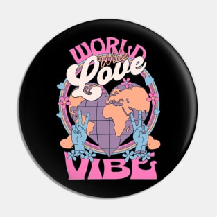 WORLD WIDE LOVE VIBE (pink/blue/purple) Pin