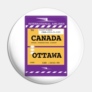 Canada, Ottawa travel ticket Pin