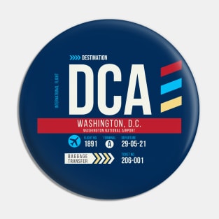 Washington DC (DCA) Airport Code Baggage Tag Pin