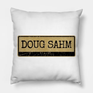 Aliska text black retro - Doug Sahm Pillow