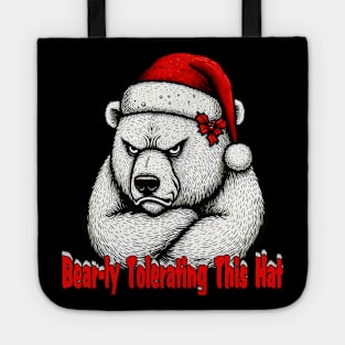 Cute and Grumpy Christmas Polar Bear Tote