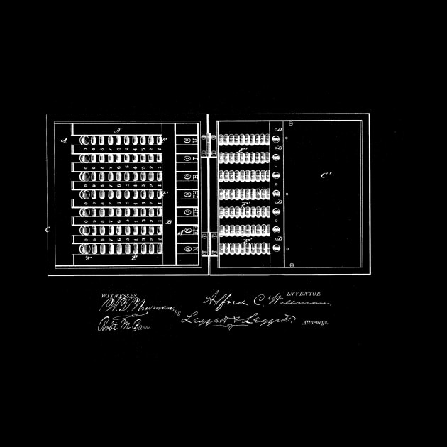 Calculator Vintage Patent Drawing by TheYoungDesigns