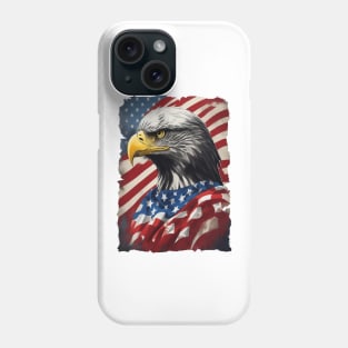 american flag and eagle vintage Phone Case