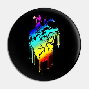 Raimbow Human Heart prideshirt Pin