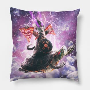 Lazer Warrior Space Cat Riding Turtle With Pizza Pillow