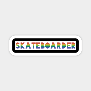 Skateboarder Gay Pride Rainbow Magnet