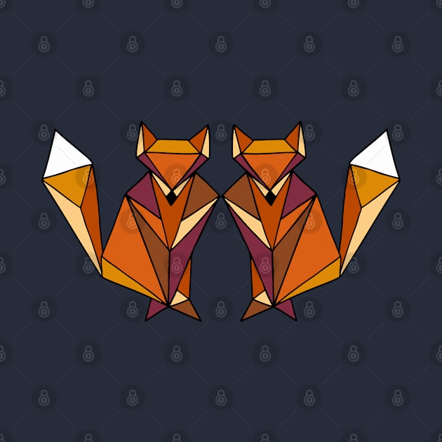 Geometric Foxes Orange Palette by HLeslie Design