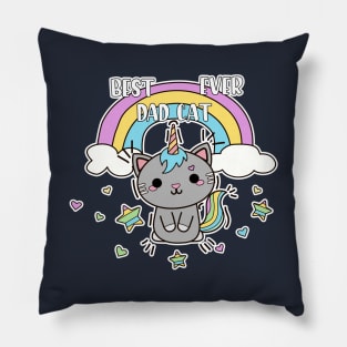 best dad cat ever unicorn cat Pillow