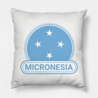 Micronesia Country Badge - Micronesia Flag Pillow