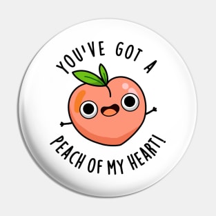 You've Got A Peach Of My Heart Cute Fruit Pun Pin