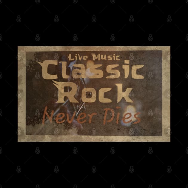 classic rock never dies vintage music poster by SpaceWiz95