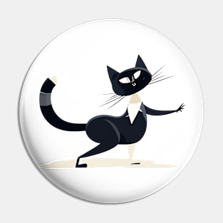 Funny Dancing Black Cat Pin