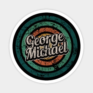 George Michael // Retro Circle Crack Vintage Magnet