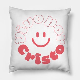 Vivo por cristo: orange Pillow