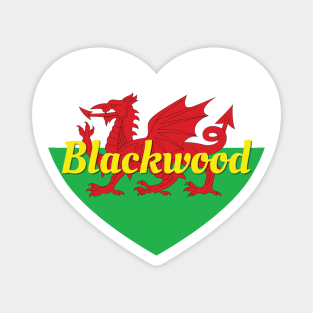 Blackwood Wales UK Wales Flag Heart Magnet