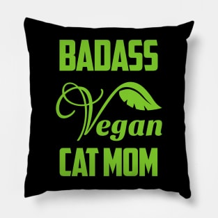 Badass Vegan Cat Mom Pillow