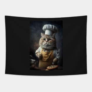 Cute brown cat cooking - CGI style Tapestry