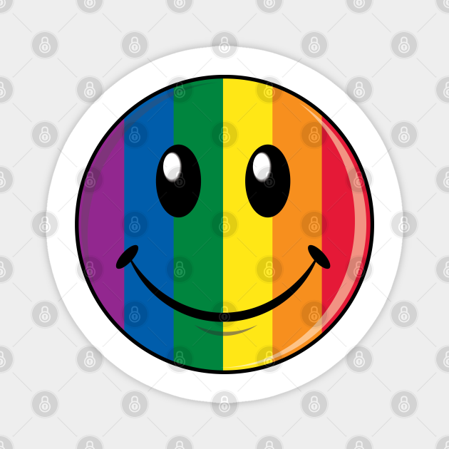 Bliver til hvede Benign Rainbow Smiley - Smiley Face - Magnet | TeePublic