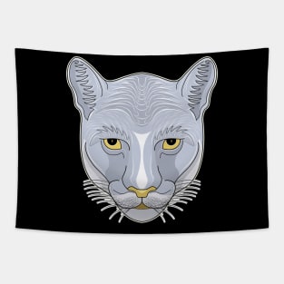 silver cougar face Tapestry