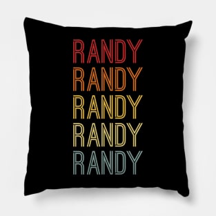 Randy Name Vintage Retro Pattern Pillow