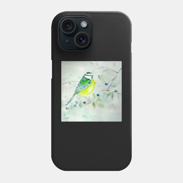 Blue Tit - Blaumeise Phone Case by penandstrings