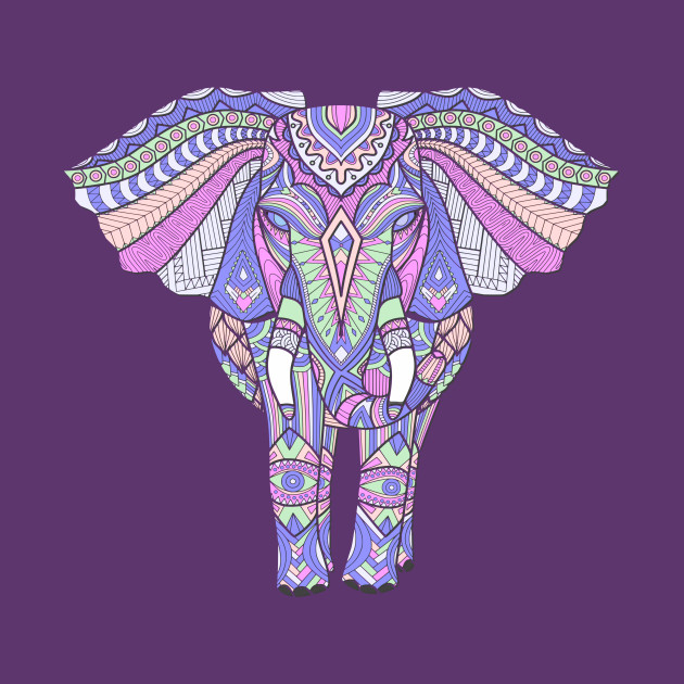 Pretty Tribal Elephant Art - Elephant - T-Shirt | TeePublic