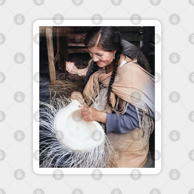 Colorized Vintage photo of Ecuador Weaver Magnet by In Memory of Jerry Frank