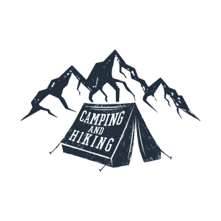 Mountains, Tent. Camping And Hiking. Adventure, Travel, Wanderlust T-Shirt