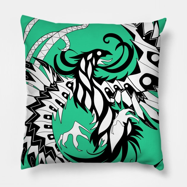 black leaf phoenix Pillow by jorge_lebeau