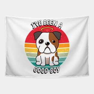 Cute english bulldog is a good boy Tapestry