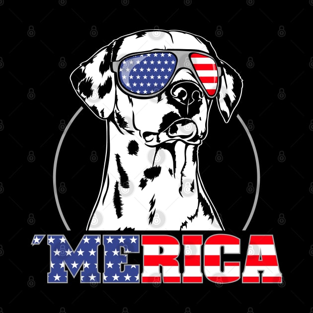 Dalmatian American Flag Merica patriotic dog by wilsigns