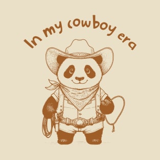 Funny Cowboy Panda Graphic Design - Western Frontier Spirit Animal Shirt - Vintage Style Rodeo T-Shirt