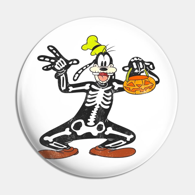 Goofy Skeleton Halloween Pin by williamarmin