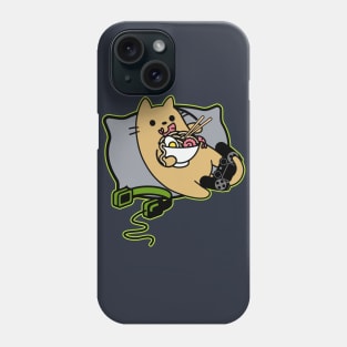 Nerdy Ramen Eating Gamer Cat Game Paused Phone Case