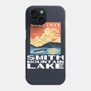 Smith Mountain Lake Virginia Vintage Boat WPA Poster Style Phone Case