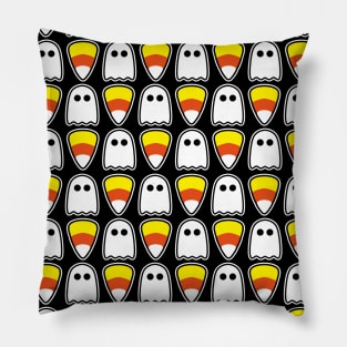 Halloween Ghosts And Candy Corn Pillow